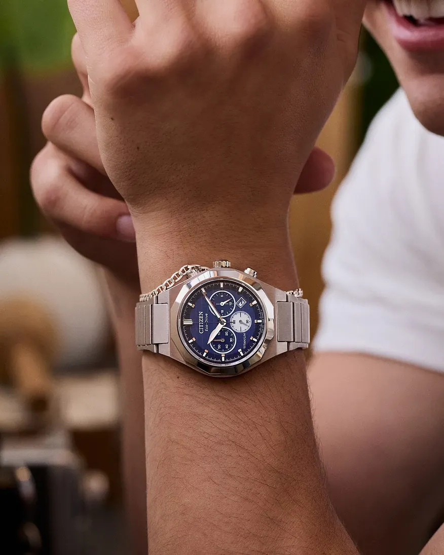 Zenshin Senkei Blue Dial Super Titanium Bracelet CA4691-59L | CITIZEN